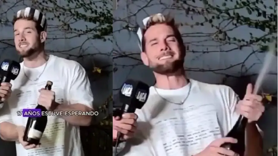 omás Díaz Cueto descorchó un espumante para brindar por la confirmación de una condena a Cristina Fernández de Kirchner y lo subió a redes.