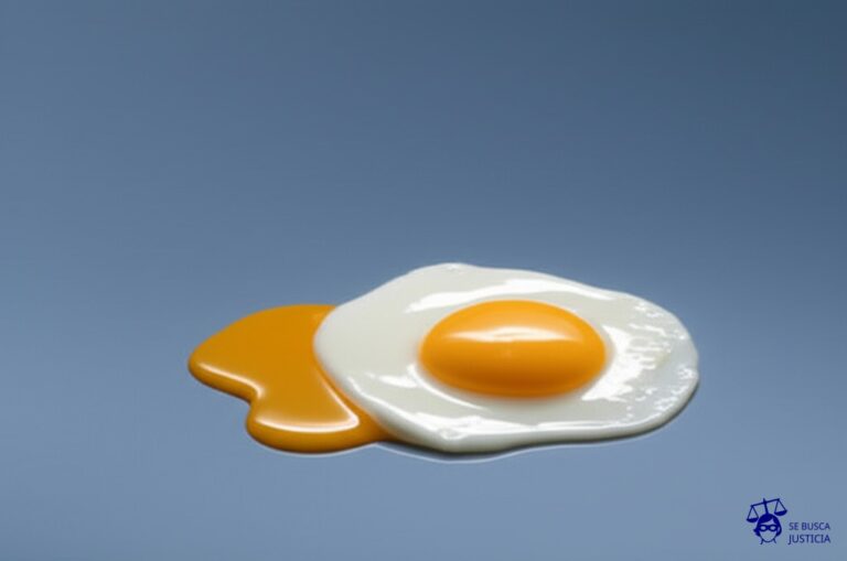 Un huevo frito, quebrado y chorreando sobre una superficie plana. Representa: Accidente de delivery sin seguro