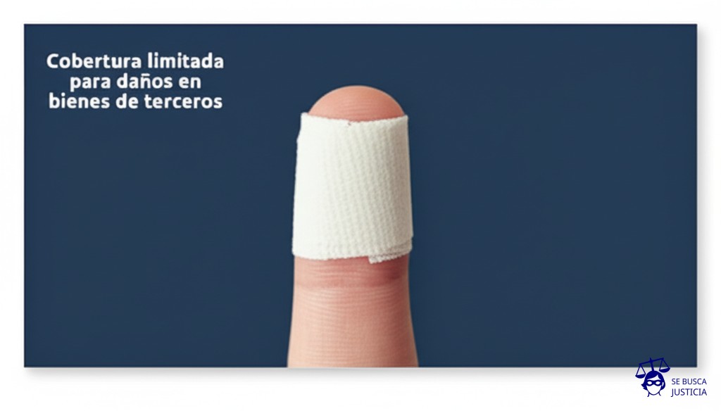 Un dedo meñique vendado. Representa: Cobertura limitada para daños en bienes de terceros