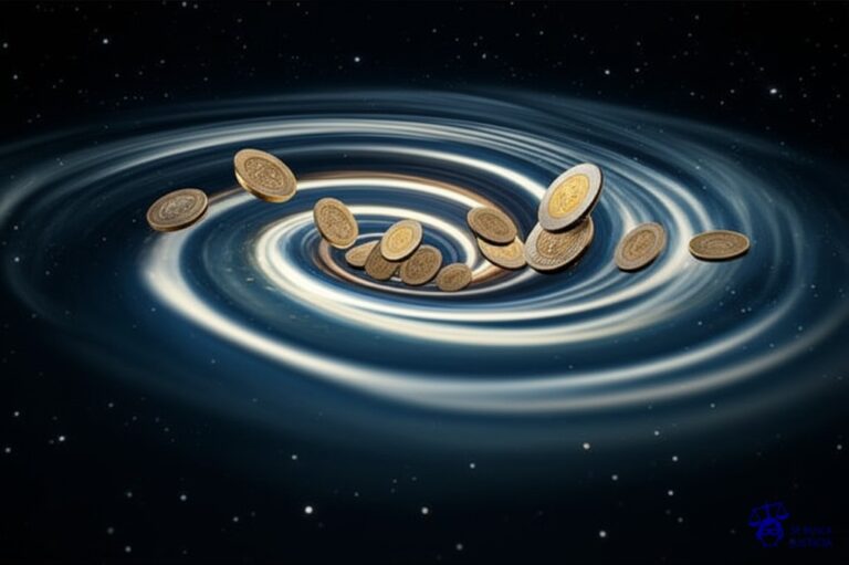 Un agujero negro tragando monedas. Representa: Cobro de "cargos administrativos" no especificados ni justificados