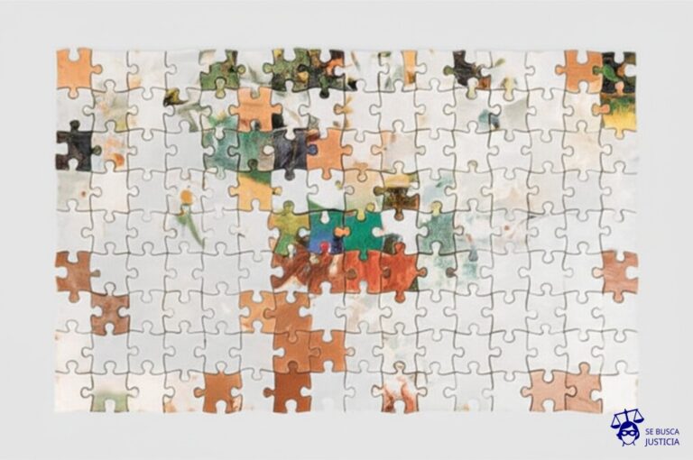 Un rompecabezas gigante con piezas de formas y tamaños completamente incompatibles, intentando encajar forzadamente en un marco rectangular común. Representa: Criterios dispares en fiscalizaciones provinciales y nacionales