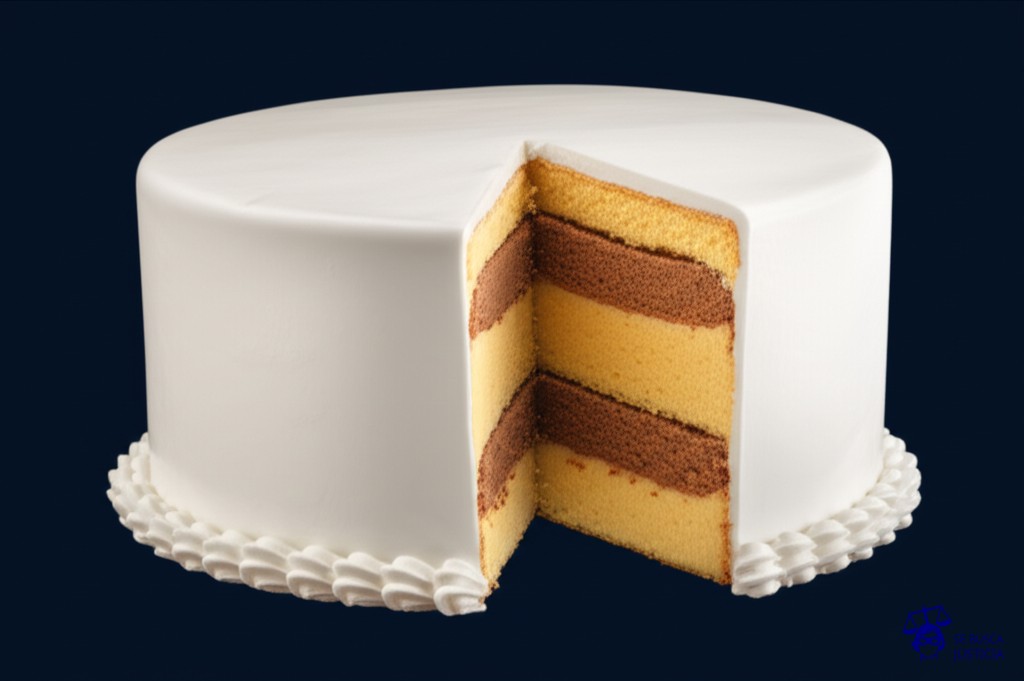 Un pastel de bodas lujoso y aparentemente perfecto, con una gruesa capa de glaseado. Al cortarlo, se revela que la mayor parte del interior es un relleno barato y hueco, con solo una pequeña porción real de pastel. Representa: Demanda por fraude en capitulaciones matrimoniales, donde uno de los cónyuges ocultó bienes o deudas al momento de pactar el régimen económico, afectando la equidad de la división.