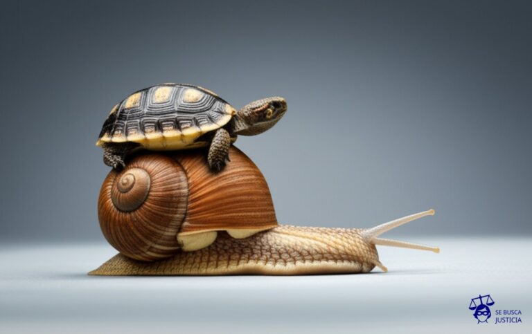 Un caracol con una tortuga a cuestas, ambos con un caparazón que simula un archivador. Representa: Demora en la entrega de documentos de póliza