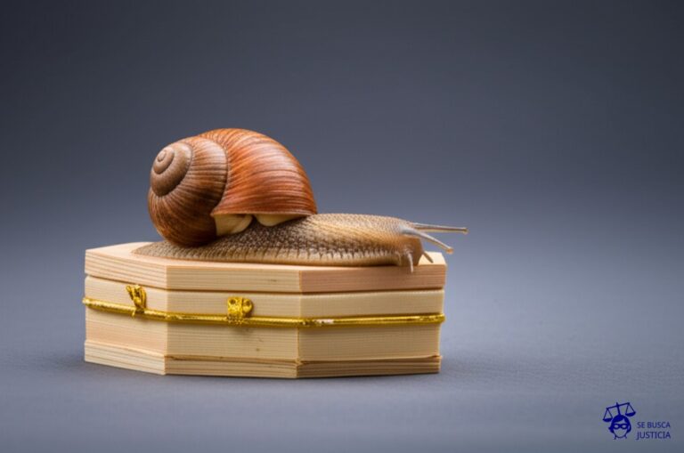 Un caracol arrastrando un ataúd. Representa: Demora en la verificación de documentos para siniestros