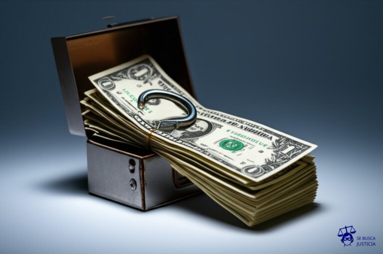 Un candado oxidado y endeble sujetando una caja fuerte abierta, de la que se desborda una pila de billetes de un dólar. Representa: Desafíos en la protección de algoritmos y modelos de IA como secretos comerciales