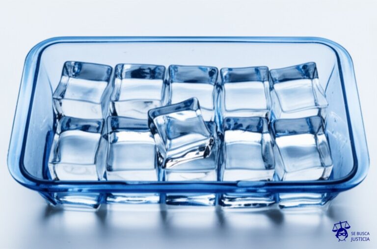 Un montón de cubos de hielo, algunos perfectamente alineados en una bandeja, y uno, ligeramente derretido y torcido, intentando salirse. Representa: Desobediencia y resistencia a la autoridad