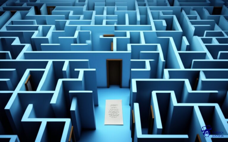 Un laberinto intrincado y absurdo, con puertas falsas y callejones sin salida, donde el único objetivo es un pequeño y arrugado trozo de papel. Representa: Dificultades para obtener certificados de no retención