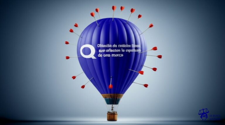 Un globo aerostático, que representa la marca, está siendo atacado por pequeños dardos envenenados. Representa: Difusión de noticias falsas que afectan la reputación de una marca