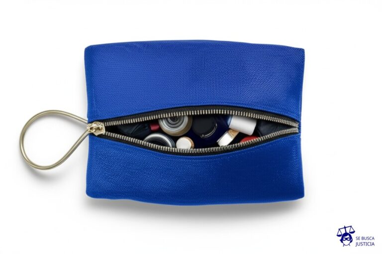 Un gran agujero en un bolso lleno de secretos (representados por objetos pequeños y valiosos). Representa: Divulgación de datos de salud a terceros sin autorización