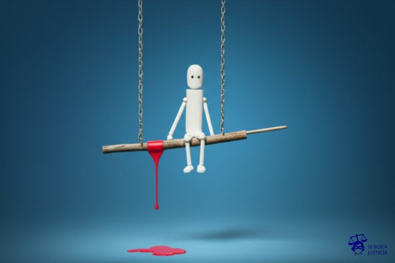 Un hombre, representado por una figura de palo desganada, está sentado en un columpio oxidado que se rompe bajo su peso. A su lado, un helado derretido gotea en el suelo. Representa: El Juicio del Hombre que Demando a una Tienda por un Mal Dia (2016 EE.UU.)