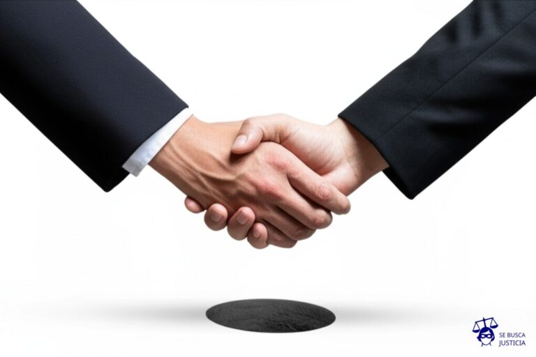 Dos manos dándose un apretón, con ambas manos ocultando un gran agujero en el suelo. Representa: El "partido de la vergüenza" en el Mundial 1982 (Alemania vs Austria)