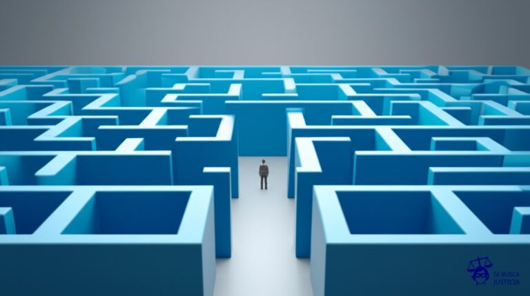 Un laberinto con una sola entrada y salida, pero con paredes invisibles. Representa: Exclusiones no informadas claramente