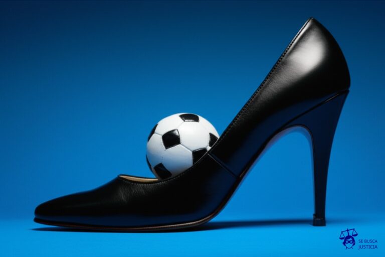 Un zapato de tacón gigante, desproporcionado, aplastando una pequeña pelota de fútbol. Representa: Expulsión de Nani en el Manchester United vs. Real Madrid (Champions 2013)