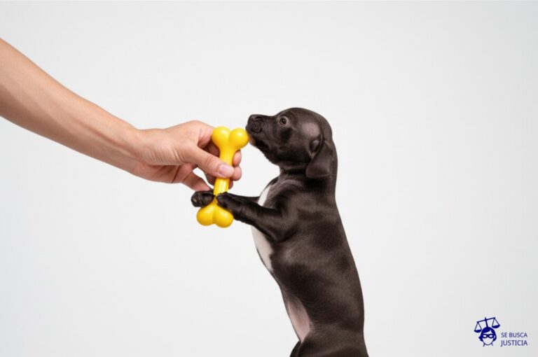Un pequeño perro (proveedor) siendo sujetado por el cuello por una mano gigante (empresa), mientras que con la otra mano le ofrece un hueso dorado (exclusividad). Representa: Extorsión de proveedores a cambio de exclusividad