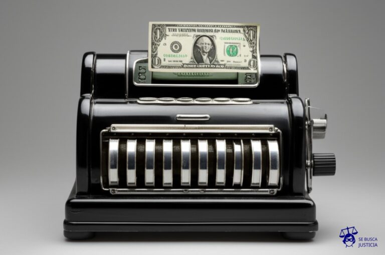 Una caja registradora con un único billete de un dólar saliendo por la ranura. Representa: Falsas cooperativas o monotributismo encubierto