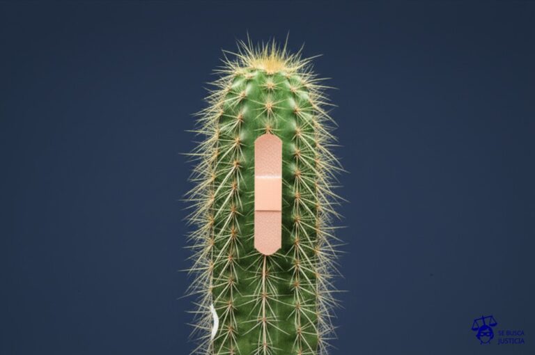 Un cactus delgado, con una curita diminuta en una espina. Representa: Falta de cobertura médica