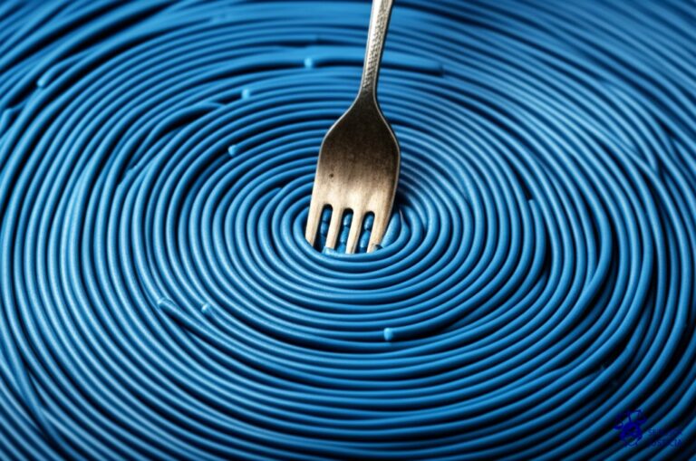 Un laberinto hecho de espagueti, con un tenedor oxidado en el centro. Representa: Falta de información clara sobre procedimientos de reclamo