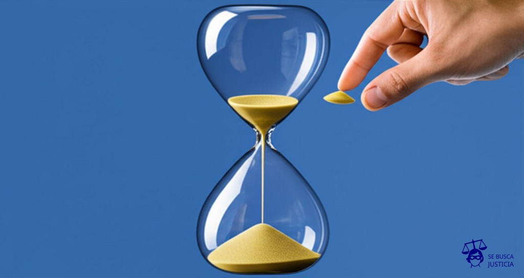 Un reloj de arena inclinado, con la arena casi totalmente en la parte inferior, y un par de granos de arena siendo soplados hacia arriba por una mano invisible justo cuando el reloj se voltea. Representa: Final de básquet JJOO 1972: la URSS venció a EE.UU. con 3 segundos adicionales añadidos de forma irregular