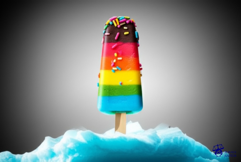 Un iceberg con una base gigantesca, visible y sólida, pero con la punta, mucho más pequeña, hecha de helado de colores brillantes y atrayentes. Representa: Fraude en la financiación de proyectos comerciales
