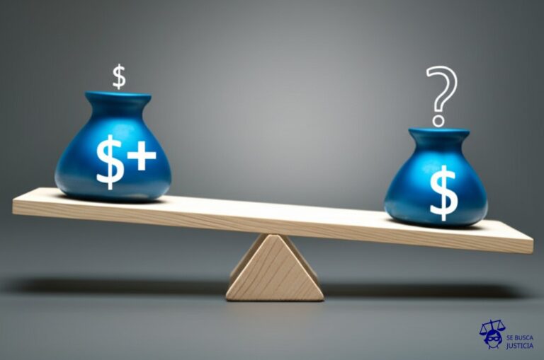 Un balancín. En un lado, una pesa marcada con el símbolo de un dólar ($) y un signo de más (+). En el otro lado, una pesa más grande, también marcada con el símbolo de un dólar ($), pero con un signo de interrogación (?) en lugar del signo de más. Representa: Impacto de la inflación en la determinación de tributos
