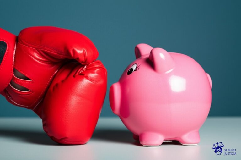 Una mano con un guante de boxeo, golpeando repetidamente una alcancía de cerdito. Representa: Inconstitucionalidad en la creación de impuestos