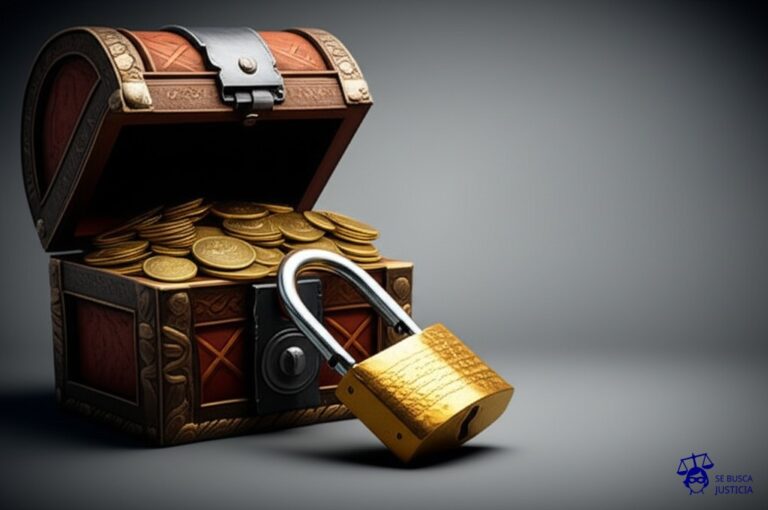 Un candado oxidado cerrando la entrada a un cofre del tesoro con monedas desbordando. Representa: La Superintendencia de Seguros de la Nación (SSN) resolvió prohibir a La Nueva Cooperativa de Seguros Limitada la celebración de nuevos contratos de seguro.