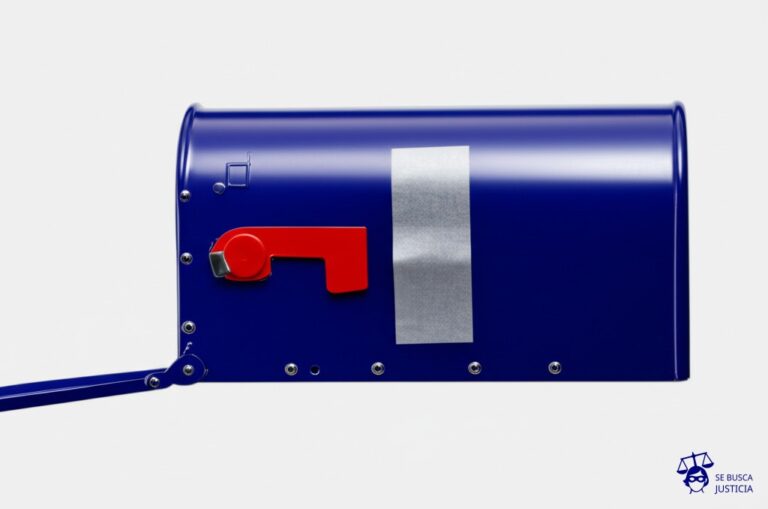 Un buzón de correo con la ranura tapada con cinta adhesiva. Representa: Limitación ilegal al derecho al voto