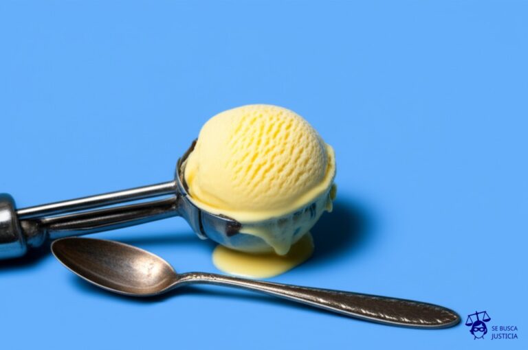 Un helado derritiéndose al sol, con una cuchara oxidada a su lado. Representa: Muerte por negligencia en geriátrico