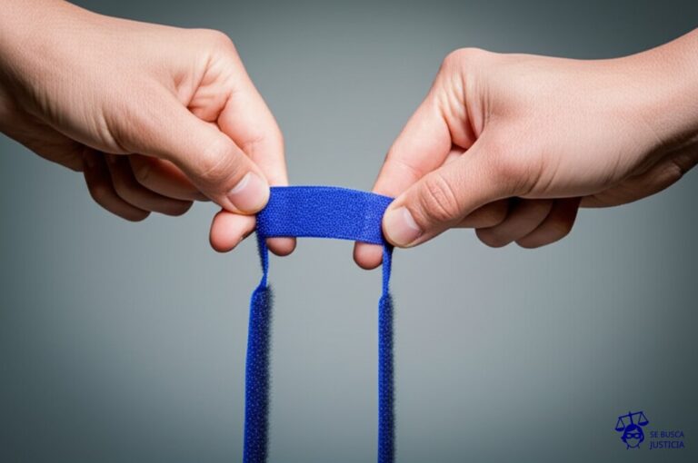 Un par de manos intentando desesperadamente separar dos piezas de velcro fuertemente adheridas. Representa: Negativa a otorgar el divorcio de común acuerdo