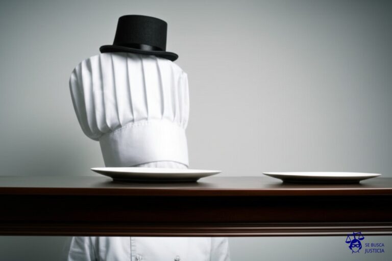 Un gorro de chef gigante, con un sombrero de copa diminuto encima, sirviendo un plato vacío a una mesa larga y vacía. Representa: Negociación de tratados sin aprobación del parlamento nacional