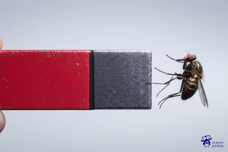 Un imán gigante, sujetando con fuerza a una pequeña mosca. Representa: Obligación de compra mínima en promociones
