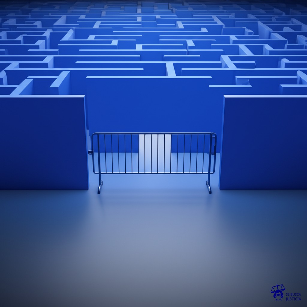 Un laberinto con una única salida, pero la salida está bloqueada por una valla infranqueable. Representa: Problemas con la inclusión de cláusulas de exclusión no negociadas