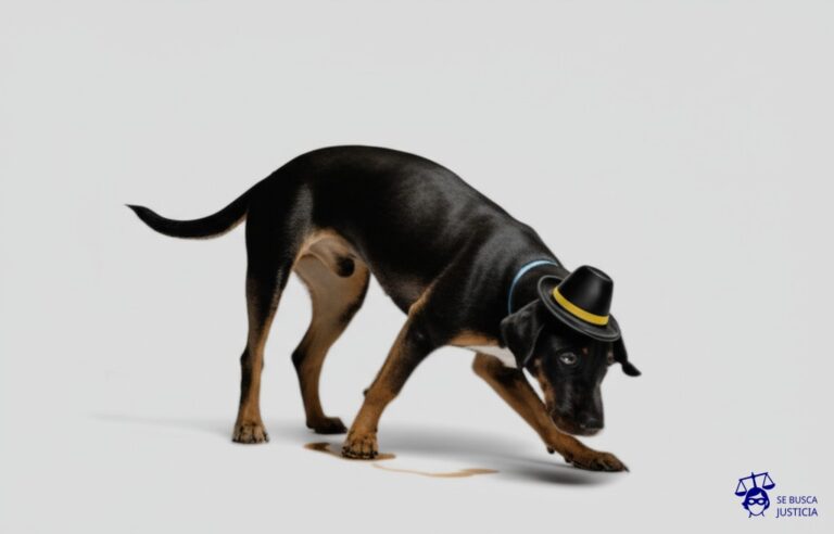 Un perro (representando la obra original) marcando con orina (el reconocimiento de la autoría) una versión modificada de sí mismo (la obra transformada), que ahora luce un sombrero ridículo y una expresión de confusión. Representa: Reconocimiento de derechos morales de autor en obras transformadas