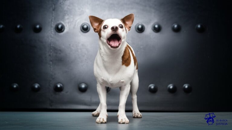 Un perro pequeño, delicado, ladrando ferozmente a una enorme puerta de acero. Representa: Registro de patentes defensivas sin intención de explotación