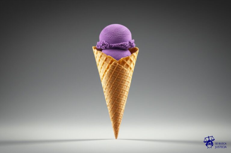 Un embudo gigante de helado, con una sola bola de helado (el consumidor) intentando pasar. El embudo está sellado en la parte inferior. Representa: Restricción de competencia en cláusulas abusivas