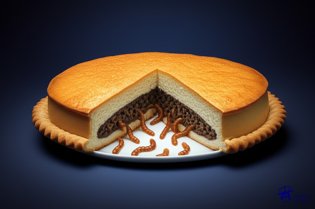 Un gran pastel con una capa superior impecable y atractiva, pero al cortarlo, se revela que el interior está lleno de gusanos. Representa: Un concesionario de automóviles vende un vehículo usado con vicios ocultos que afectan su funcionamiento o seguridad sin informar al comprador sobre estas fallas preexistentes.