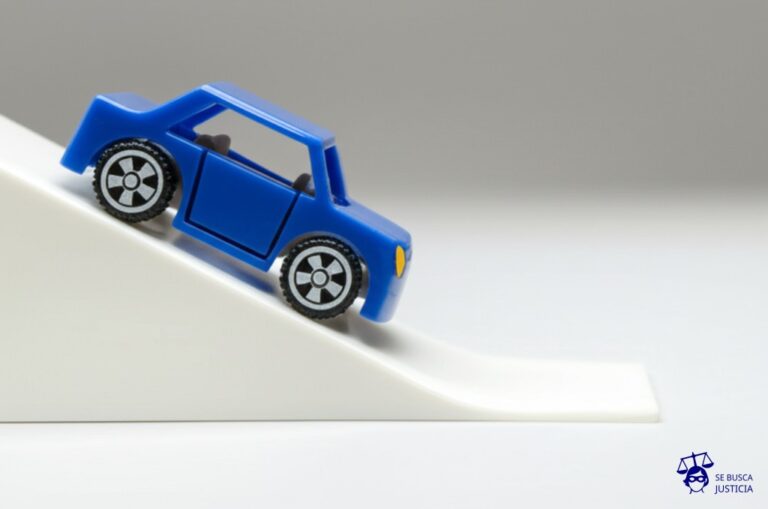 Un auto de juguete con una rueda cuadrada, atascado en una rampa de juguete. Representa: Una empresa de software vende una licencia defectuosa o con fallas recurrentes sin ofrecer soporte técnico adecuado o actualizaciones que solucionen los problemas reportados.