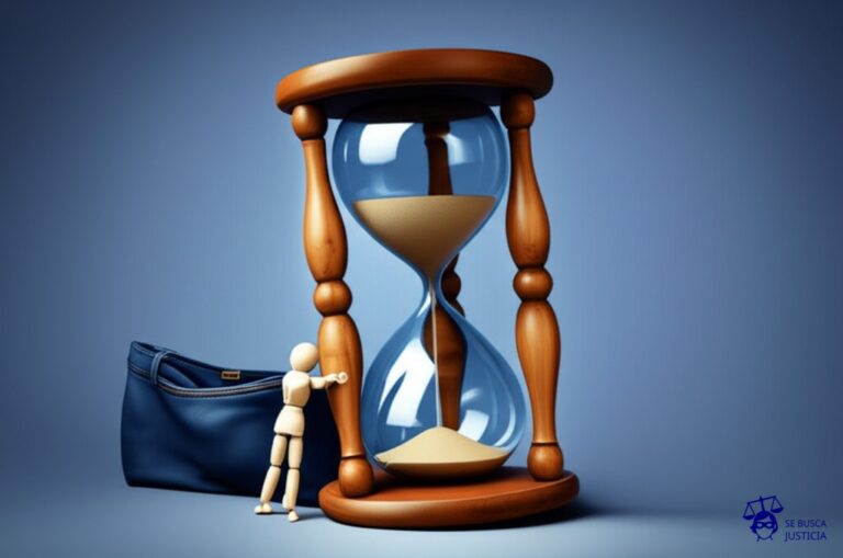 Un reloj de arena gigante, casi vacío. Un pequeño trabajador (un muñeco de palo simple) intenta desesperadamente darle la vuelta, pero es inútil. El reloj está inclinado sobre un gran bolsillo vacío. Representa: La falta de registro de la jornada laboral, lo que impide al trabajador probar el trabajo extraordinario y las horas extras, generando un perjuicio económico al no poder reclamar el pago de las mismas, y una situación de precarización en la relación laboral.