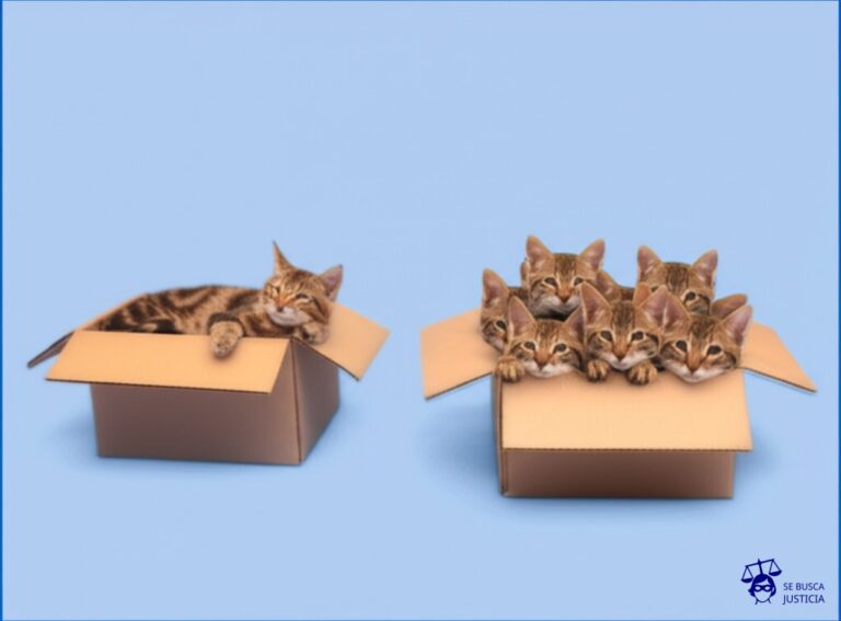 Un gato durmiendo plácidamente en una caja de cartón (el hervidor original) y, al lado, una docena de gatos idénticos, apretujados en cajas de cartón similares. Representa: Un diseñador industrial acusa a un fabricante de electrodomésticos de replicar el diseño de su hervidor de agua patentado, que se distingue por su forma minimalista y un mecanismo de calentamiento único.