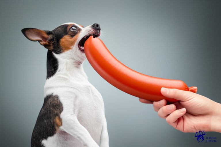 Un pequeño perro (el editor) mordisquea ferozmente una gran y brillante salchicha (el anuncio), que a su vez está siendo sujetada por una mano invisible (la empresa de publicidad). Representa: Un editor de vídeo demanda a una empresa de publicidad por usar un segmento de un documental que editó, sin su permiso y sin la autorización de la productora original, en un anuncio de televisión.