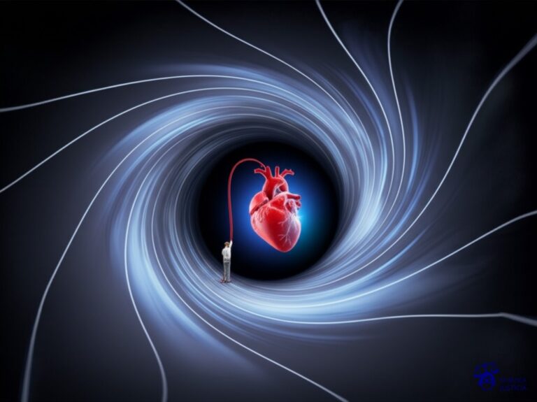 Un pequeño agujero negro, inestable, que se traga un corazón brillante y vibrante, mientras a su alrededor se extiende una red de hilos invisibles y finos, conectados a un ojo gigante y sombrío. Representa: Un hombre, celoso de su pareja, instala un software espía en su teléfono móvil para monitorear sus comunicaciones y su ubicación. La pareja descubre el espionaje y lo denuncia. La acusación lo imputa por violación de la intimidad y acceso ilegítimo a datos. La defensa argumenta que el hombre actuó por un estado de desesperación emocional y que no tuvo la intención de cometer un delito, sino solo de despejar sus dudas sobre la fidelidad de su pareja.