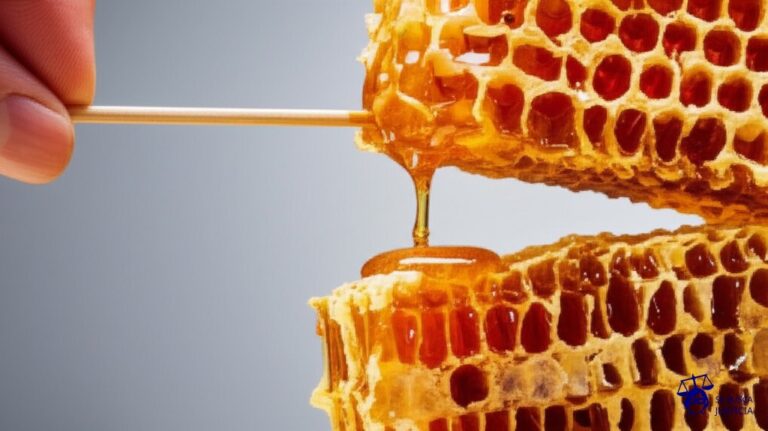 Un panal de abejas, con un solo agujero visible, cubierto con miel. Un individuo, con un palito, pincha el agujero, y la miel gotea sobre otro panal. Representa: Un individuo, con pleno conocimiento de una enfermedad de transmisión sexual, mantiene relaciones sexuales sin advertir a su pareja, quien resulta contagiada. La víctima denuncia. La fiscalía lo imputa por lesiones graves. La defensa argumenta que el imputado no sabía que estaba contagiado en el momento del acto, o que el contagio pudo haber ocurrido por otras vías, buscando atenuar su responsabilidad penal y culposa.