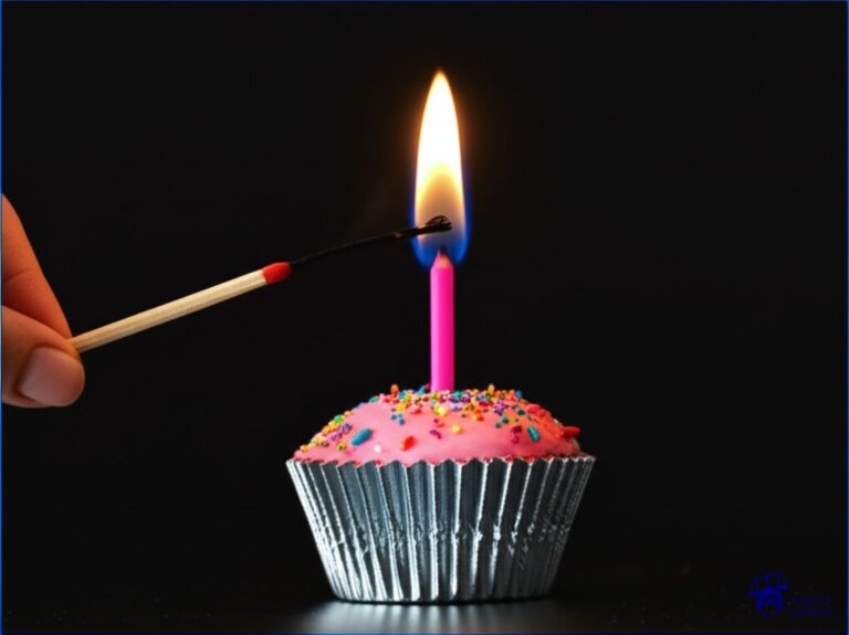 Un cerillo chamuscando ligeramente un pastelito de cumpleaños. Representa: Un individuo, en un estado de ira, rocía gasolina en la puerta de la casa de su ex pareja y le prende fuego. El incendio se extingue antes de causar daños graves. La fiscalía lo acusa de tentativa de incendio agravado. La defensa alega que el imputado solo tenía la intención de asustar a su ex pareja y que no tuvo la intención de causar un incendio que pusiera en peligro la vida de las personas, sino una acción de daño limitado.